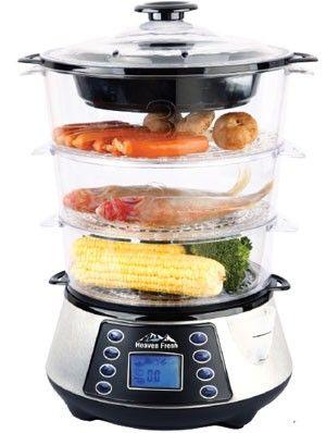 3 Layer / Tier Stainless Steel Digital Food Steamer with Rice Cooking Bowl HF8333 - Heavenfresh