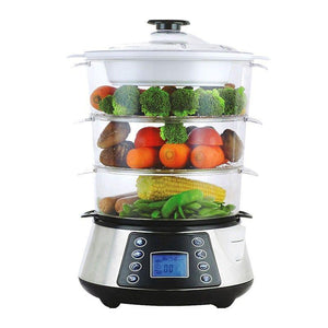 3 Layer / Tier Stainless Steel Digital Food Steamer with Rice Cooking Bowl HF8333 - Heavenfresh
